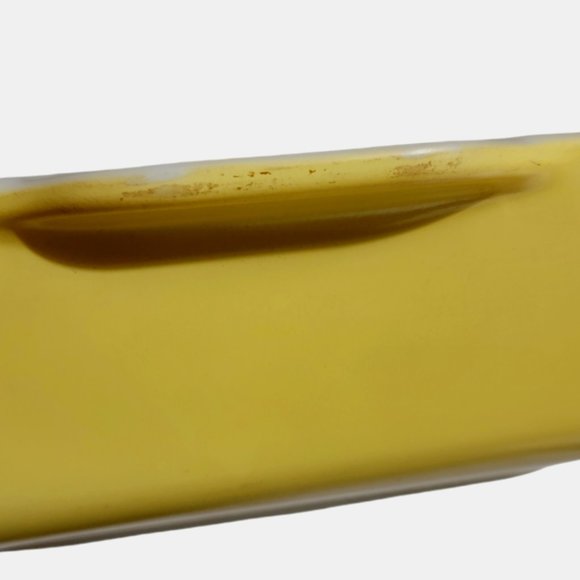 vintage  #0503 1.5 Quart 1950's yellow rectangular refrigerator baking dish - Picture 6 of 7